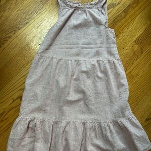 Tiered midi linen dress